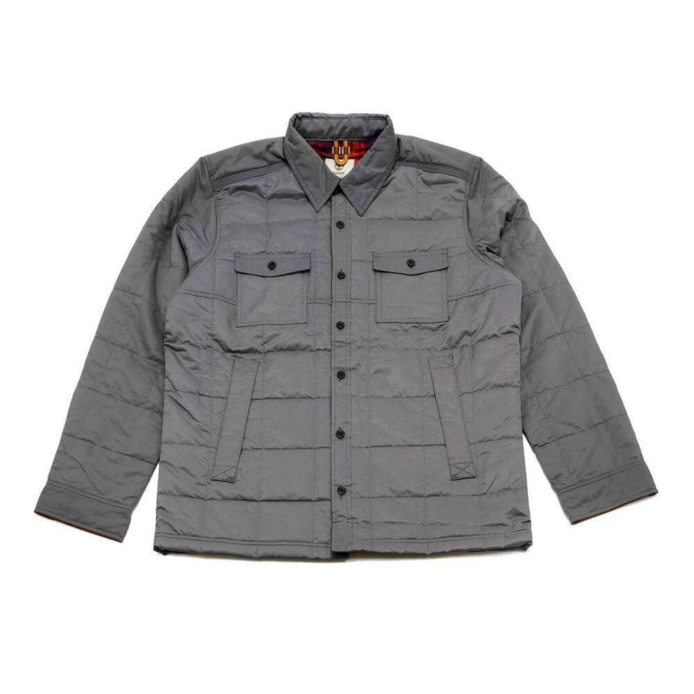 NEW TIMBERLAND men's mill brook quilted over shirt in grey